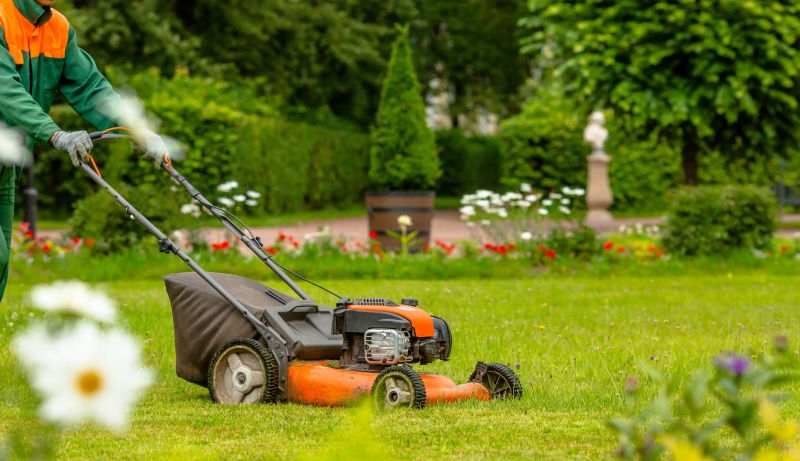 Lawn Mowing in a Residential Yard